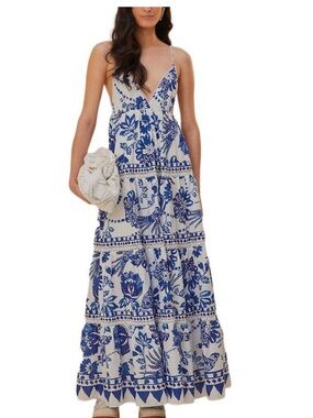 mango blue maxi dress Mango Maxi Dress M